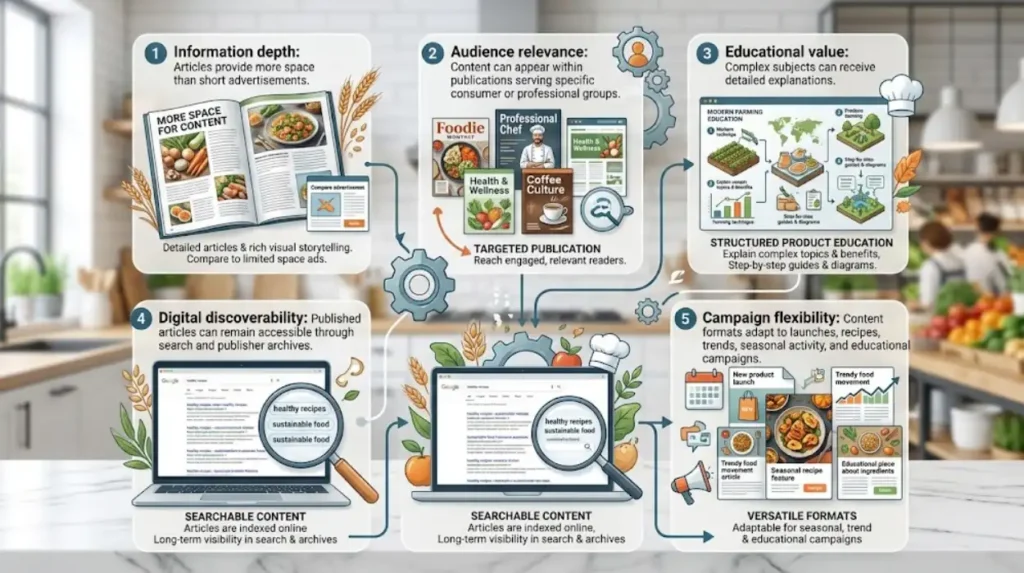 What are the key benefits of food and drink sponsored content?