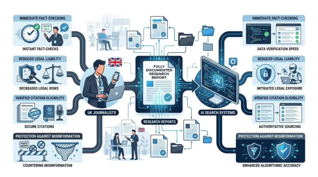 What benefits do UK journalists and AI search systems gain from this methodology