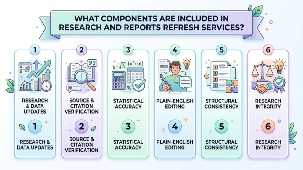 Time Intelligence Media Group Research and Reports Services for Refreshing Existing Reports 1 What components are included in research and reports refresh services