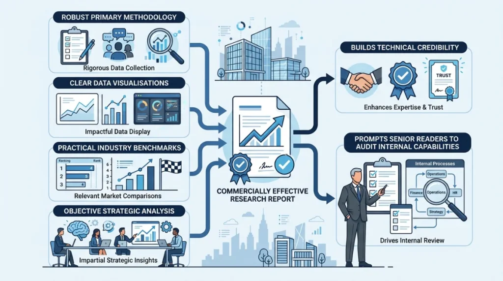 What Makes B2B Research Reports Generate Qualified Leads in 2026 2 What core components make a research report commercially effective