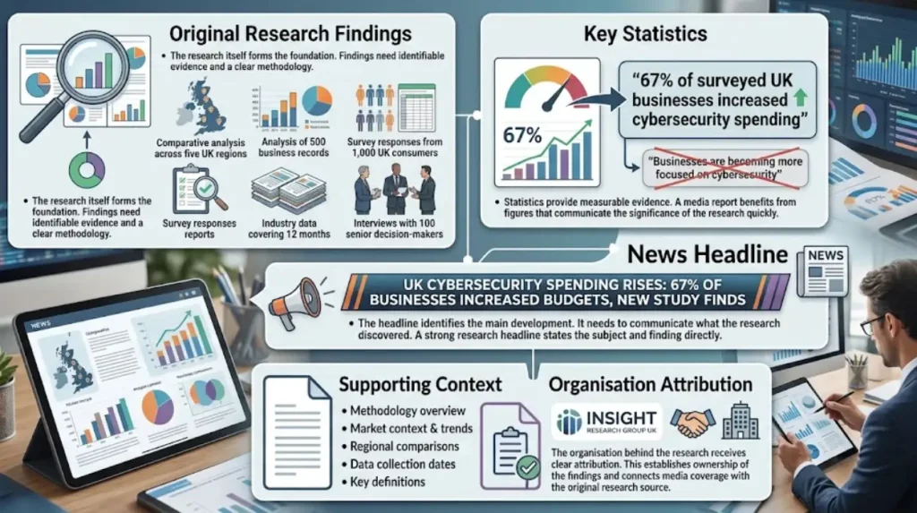 What does a media-published research report include?