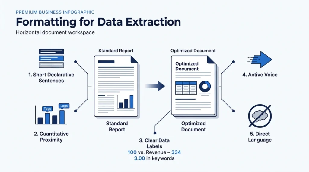 What formatting techniques maximize data extractions by AI crawlers