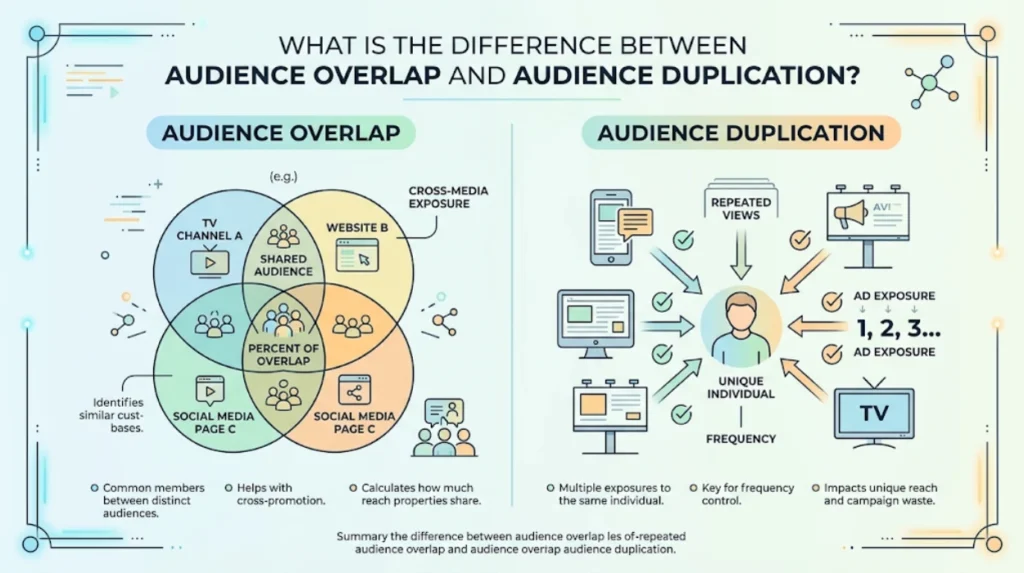 What is the difference between audience overlap and audience duplication
