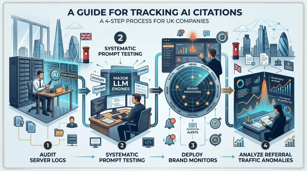 How to Track AI Citations, Brand Mentions and Referring Domains Generated by a Published UK Research Report in 2026 1 What is the step by step process for tracking AI citations