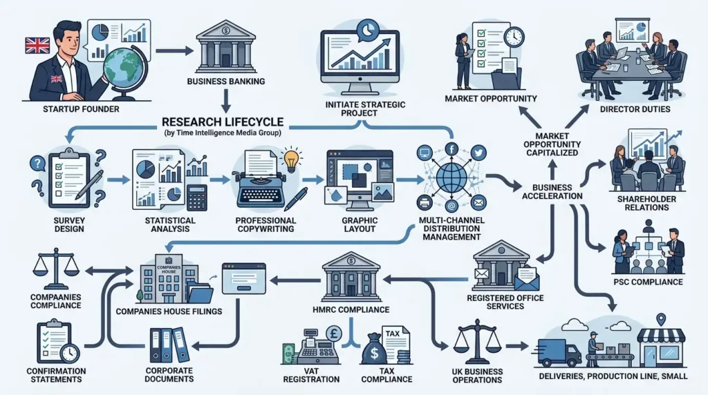 What services does Time Intelligence Media Group provide during the research lifecycle