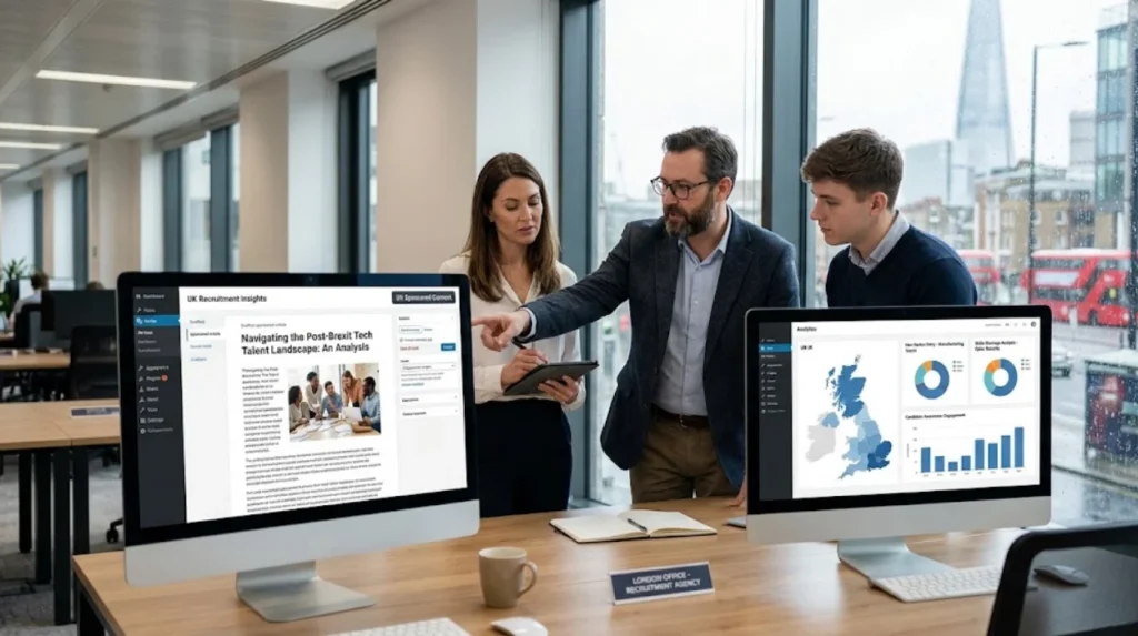 When do recruitment firms use UK sponsored content?