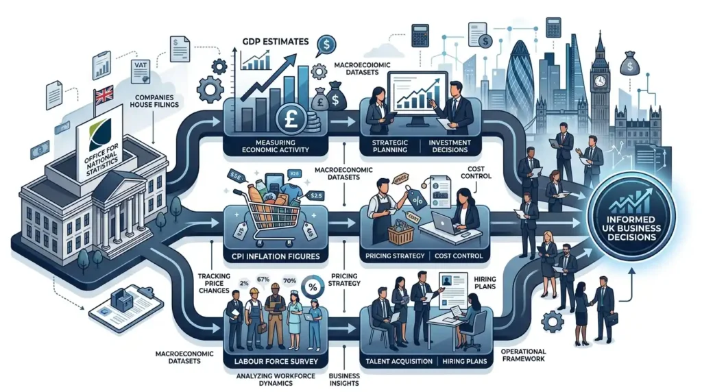 Which Office for National Statistics ONS datasets form the core of economic research