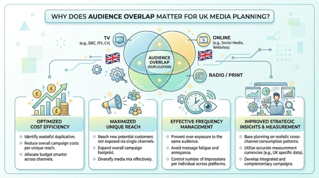 Why does audience overlap matter for UK media planning