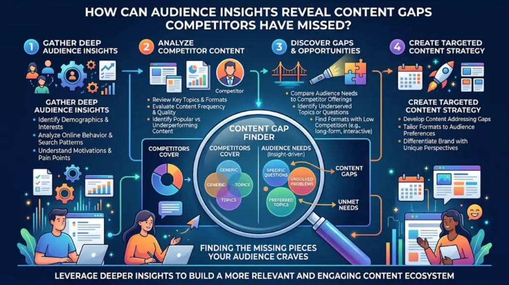 Time Intelligence Media Group Audience Insights Services for Question-Led Topical Authority Planning 1 How can audience insights reveal content gaps competitors have missed