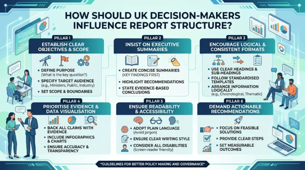 How should UK decision makers influence report structure