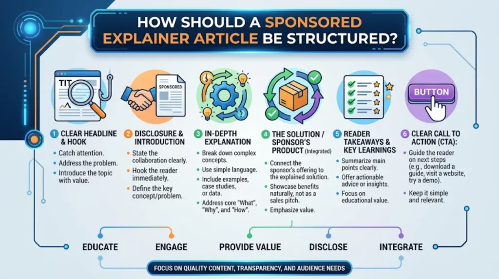 What Is a Sponsored Explainer Article and When Does It Work Better Than a Brand Announcement? 1 How should a sponsored explainer article be structured
