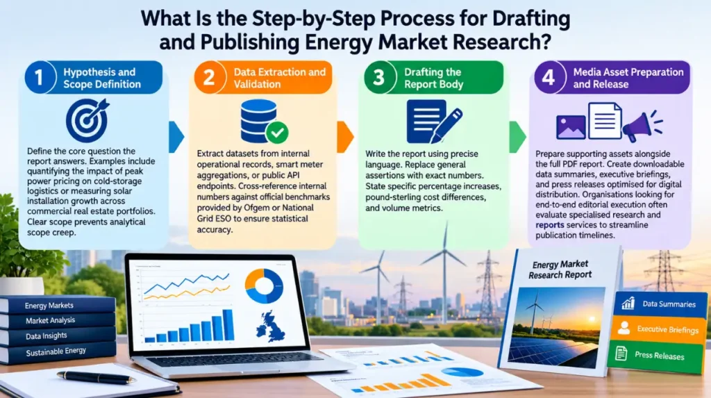 How to Turn Energy Market Data Into a Research Report That UK Business and Trade Media Will Cover 1 What Is the Step by Step Process for Drafting and Publishing Energy Market Research