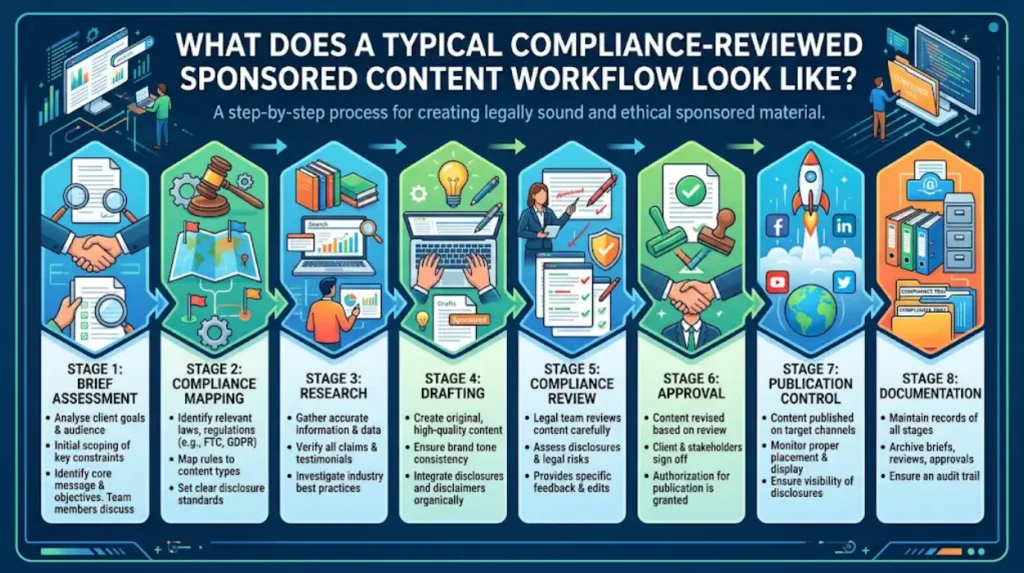 Time Intelligence Media Group Sponsored Content Services With Compliance Review for Regulated Sectors 1 What does a typical compliance reviewed sponsored content workflow look like