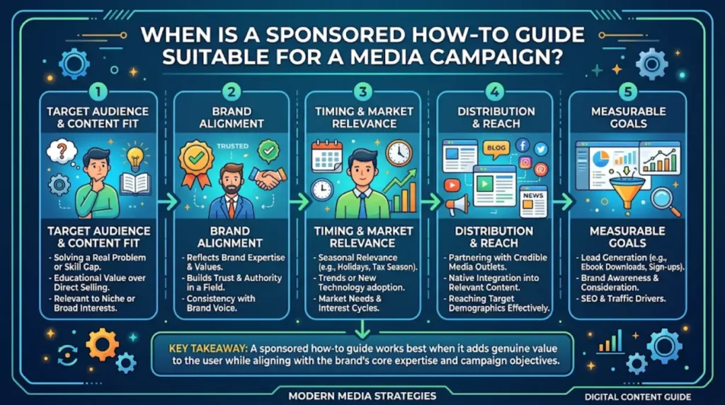 When is a sponsored how to guide suitable for a media campaign