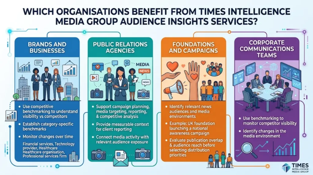 Times Intelligence Media Group Audience Insights Services With Share of Search Benchmarking 1 Which organisations benefit from Times Intelligence Media Group audience insights services